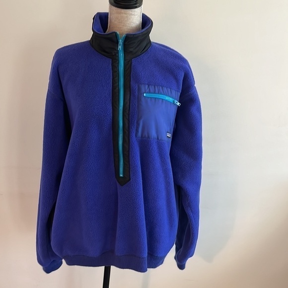 Vintage 80s Patagonia Fleece Pullover Size L Made in USA 1/2 Zip Synchilla 25351 - Picture 1 of 11